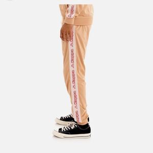 KAPPA MEN'S LOGO TAPE ALIC 2 BEIGE LT TRACKPANTS MULTICOLORED LOGO Sz small